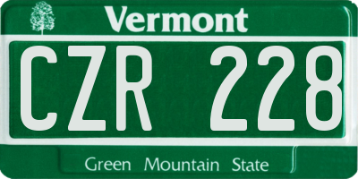VT license plate CZR228