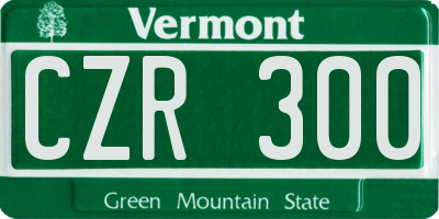 VT license plate CZR300