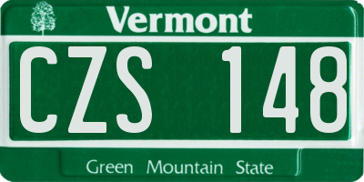 VT license plate CZS148