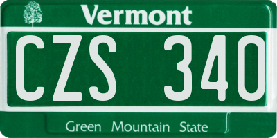 VT license plate CZS340