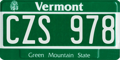VT license plate CZS978