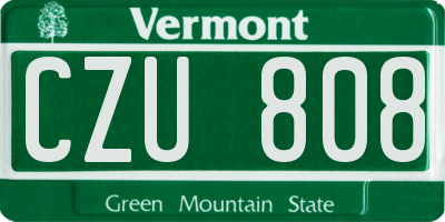 VT license plate CZU808