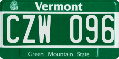 VT license plate CZW096