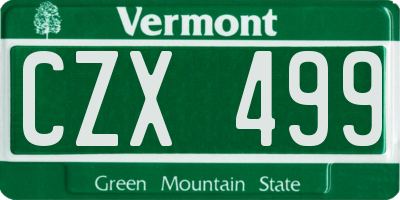 VT license plate CZX499
