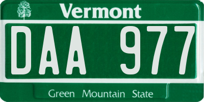 VT license plate DAA977