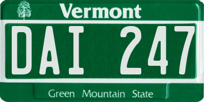 VT license plate DAI247