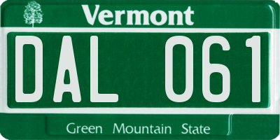 VT license plate DAL061