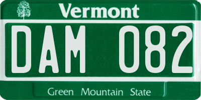 VT license plate DAM082