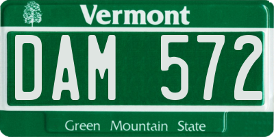 VT license plate DAM572