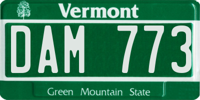 VT license plate DAM773