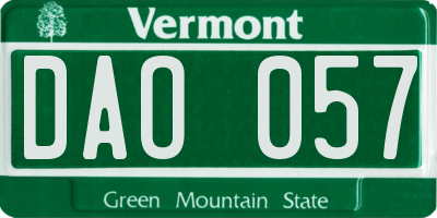 VT license plate DAO057