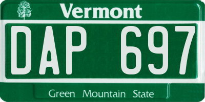 VT license plate DAP697