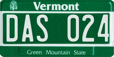VT license plate DAS024