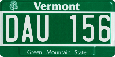 VT license plate DAU156