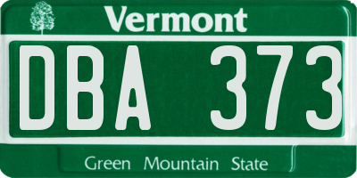 VT license plate DBA373