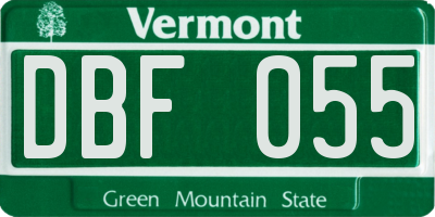 VT license plate DBF055