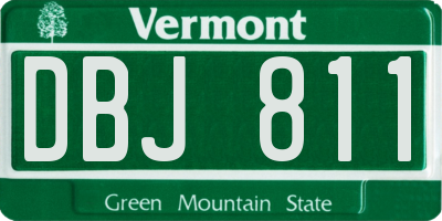 VT license plate DBJ811