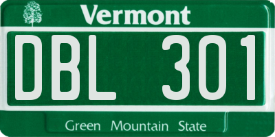 VT license plate DBL301