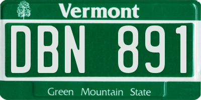 VT license plate DBN891