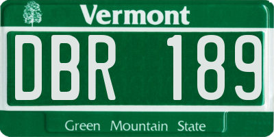 VT license plate DBR189