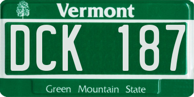 VT license plate DCK187