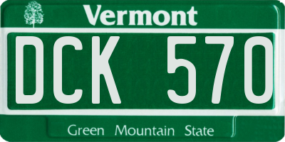 VT license plate DCK570