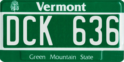 VT license plate DCK636