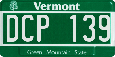 VT license plate DCP139