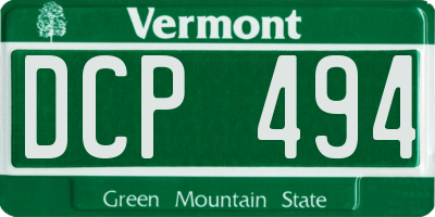 VT license plate DCP494