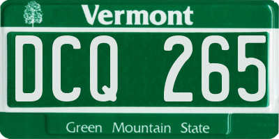 VT license plate DCQ265
