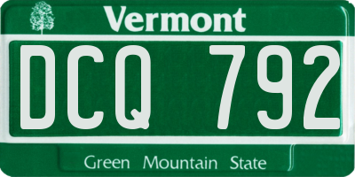 VT license plate DCQ792