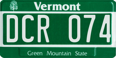 VT license plate DCR074
