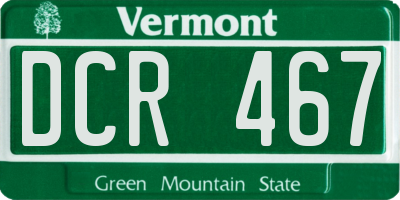 VT license plate DCR467