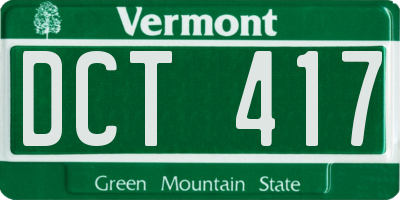 VT license plate DCT417