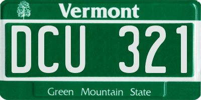VT license plate DCU321