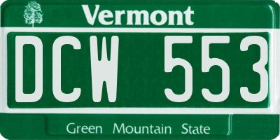 VT license plate DCW553