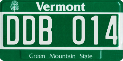 VT license plate DDB014