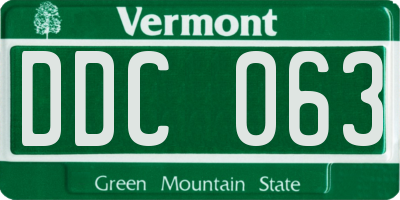 VT license plate DDC063
