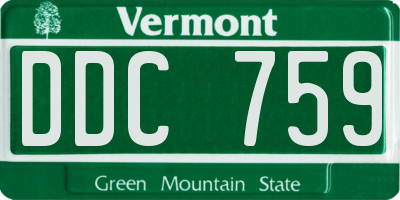 VT license plate DDC759