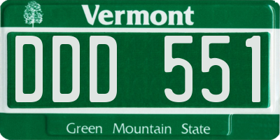 VT license plate DDD551