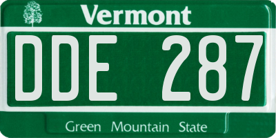 VT license plate DDE287