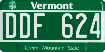 VT license plate DDF624