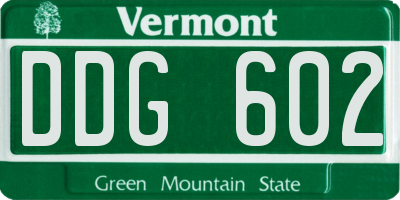 VT license plate DDG602