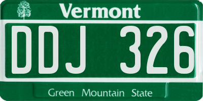 VT license plate DDJ326