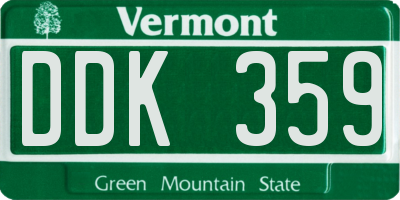 VT license plate DDK359