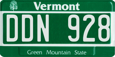 VT license plate DDN928