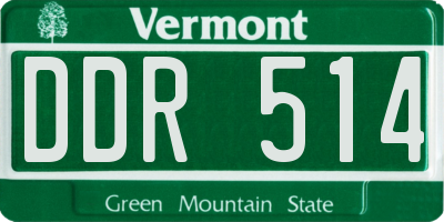 VT license plate DDR514