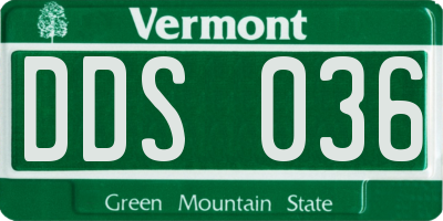 VT license plate DDS036
