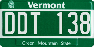 VT license plate DDT138
