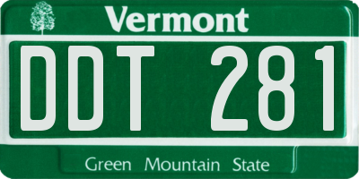 VT license plate DDT281